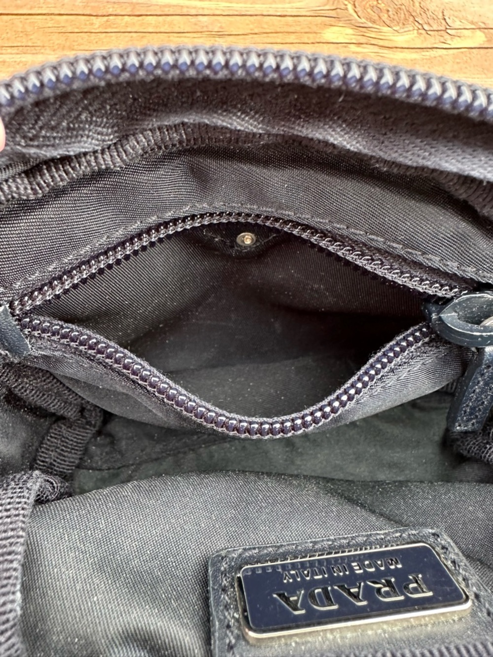 Prada Blue Nylon Pouch with Triangle Logo - Picture 9 of 13